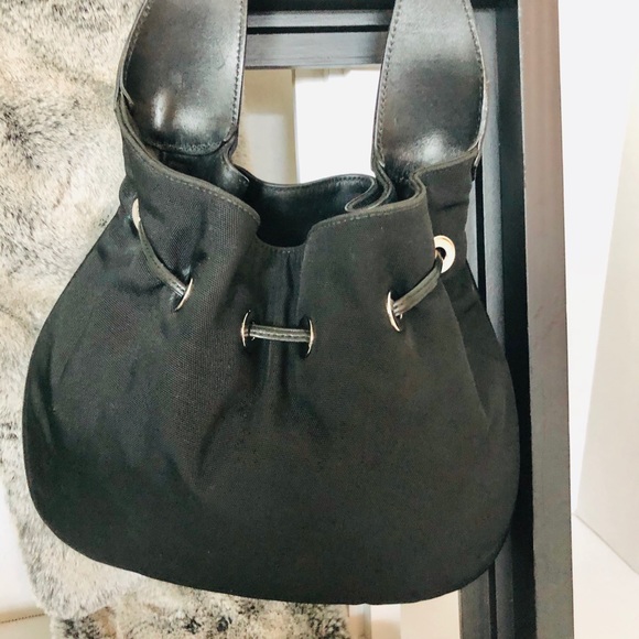 GUCCI Leather & Canvas Shoulder Purse Draw String * - Picture 2 of 8